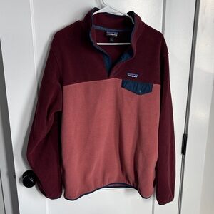Patagonia Burgundy and Pink Fleece Jacket